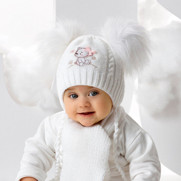 Dievčenská zimná čiapka a šál 3-704