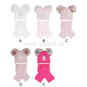 Dievčenská zimná čiapka a šál 3-704