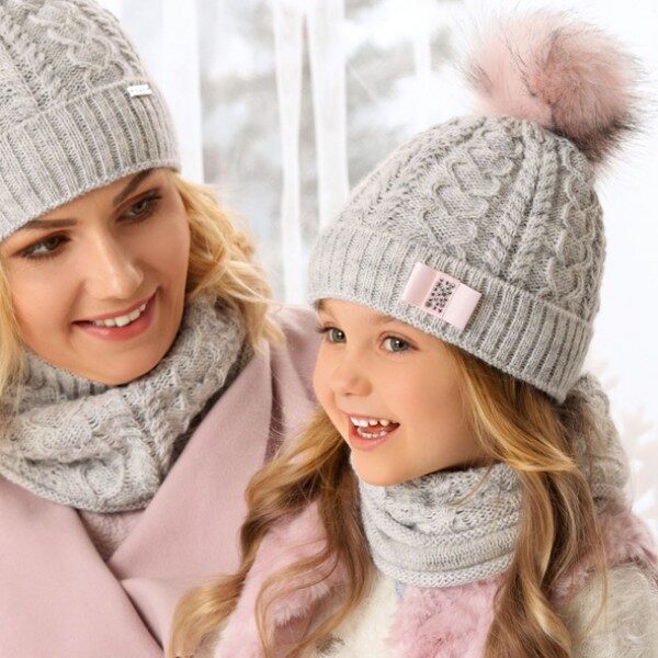 Dievčenská zimná čiapka s nákrčníkom 1-720