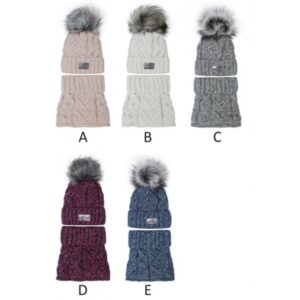 Dievčenská zimná čiapka s nákrčníkom 2-737
