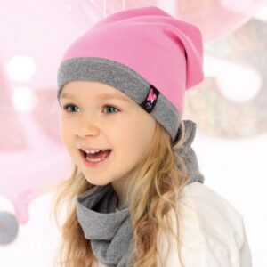 Obojstranná jarná čiapka pre dievča 3-134