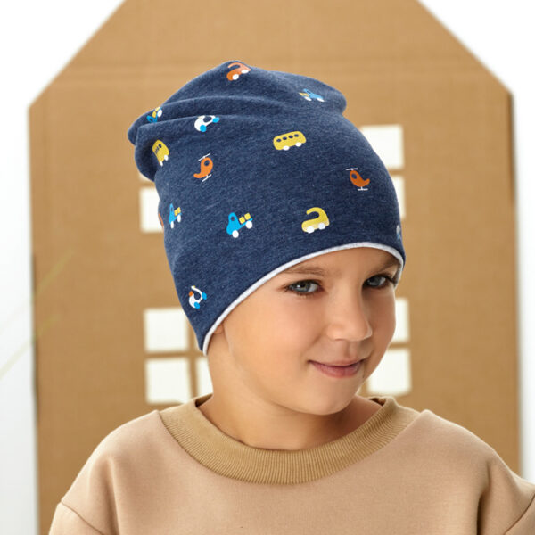 Obojstranná jarná čiapka pre chlapca 6-204