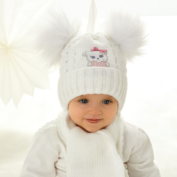 Dievčenská zimná čiapka a šál 3-773