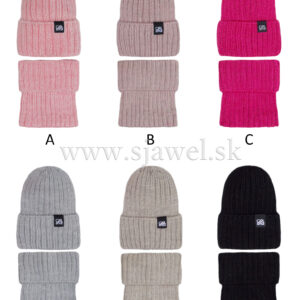 Dievčenská zimná čiapka s nákrčníkom 3-752