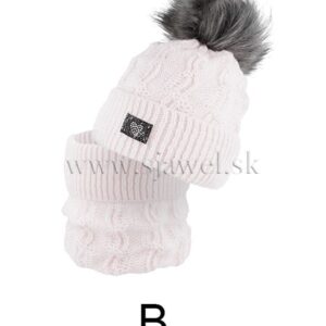Dievčenská zimná čiapka s nákrčníkom 4-733