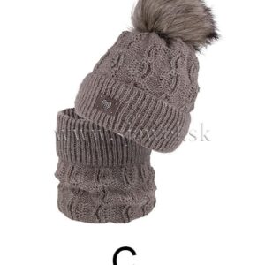 Dievčenská zimná čiapka s nákrčníkom 4-733