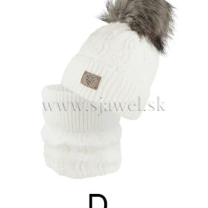 Dievčenská zimná čiapka s nákrčníkom 4-733