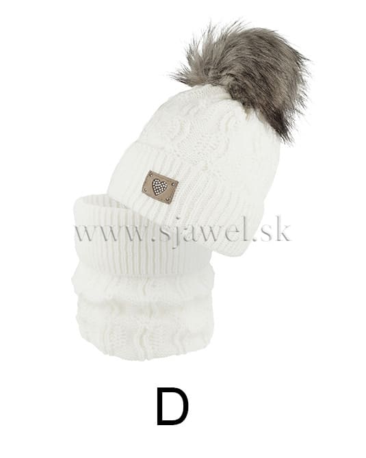 Dievčenská zimná čiapka s nákrčníkom 4-733