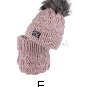 Dievčenská zimná čiapka s nákrčníkom 4-733