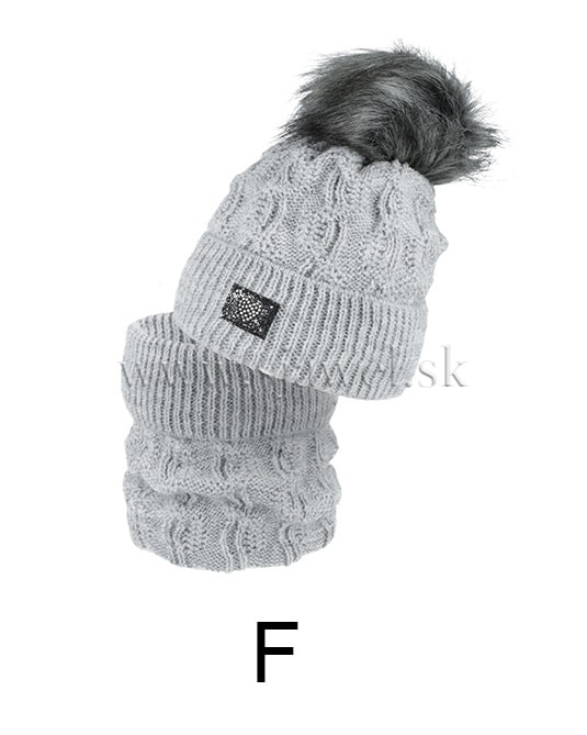 Dievčenská zimná čiapka s nákrčníkom 4-733