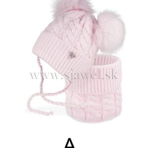 Dievčenská zimná čiapka s nákrčníkom 4-734