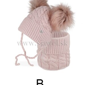 Dievčenská zimná čiapka s nákrčníkom 4-734