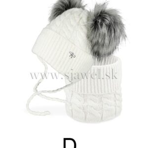 Dievčenská zimná čiapka s nákrčníkom 4-734