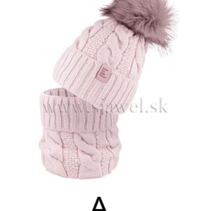 Dievčenská zimná čiapka s nákrčníkom 4-735