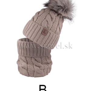 Dievčenská zimná čiapka s nákrčníkom 4-735