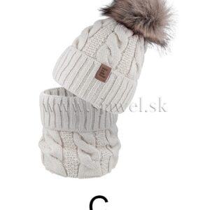 Dievčenská zimná čiapka s nákrčníkom 4-735