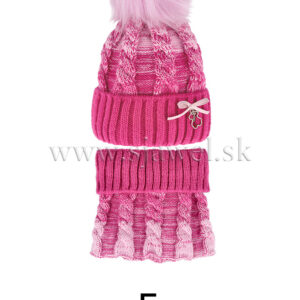 Dievčenská zimná čiapka s nákrčníkom 4-741