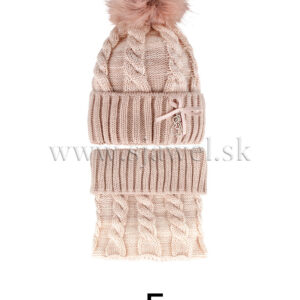 Dievčenská zimná čiapka s nákrčníkom 4-741